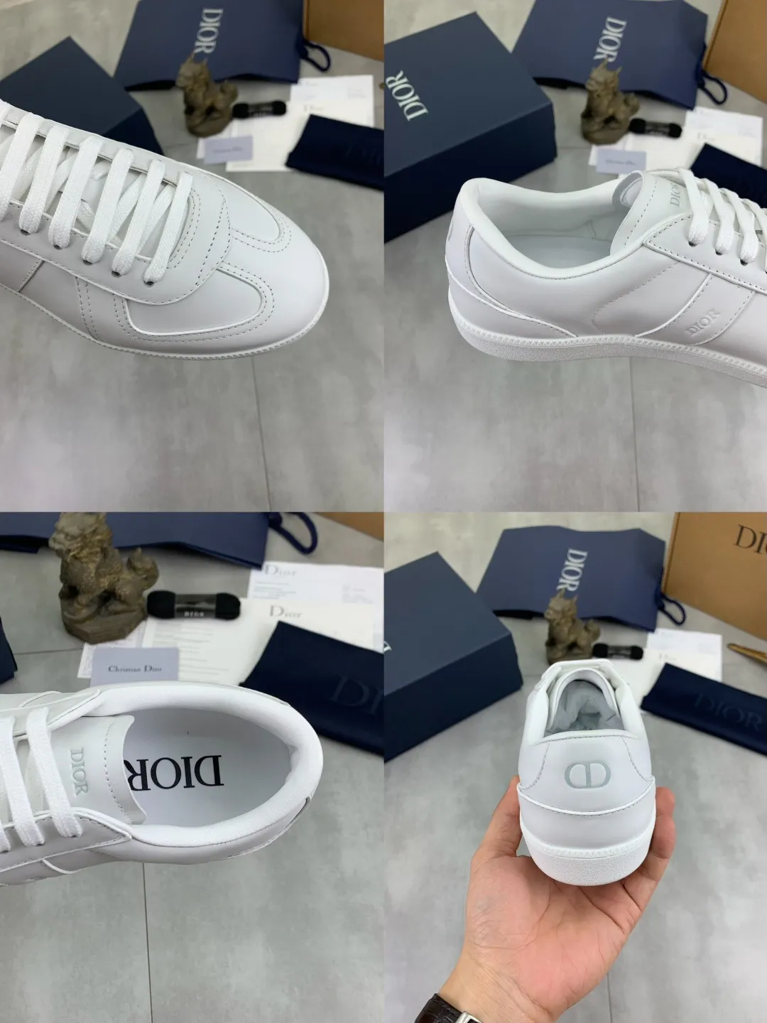 Men's men's shoes 💰P542 New Dior B01 top version of moral training shoes! ! ! White first-layer cowhide, fully oiled upper, original TPU molded outsole. New to the Fall 2025 collection, this sneaker marks the return of Dior’s classic style, reinterpreted in a stylish and elegant silhouette. Crafted from white smooth first-grain cowhide with a tonal silk sheepskin lining, it features the Dior logo on the tongue and inner sides, and a CD icon on the heel. Paired with Tpu anti-slip soles of the same color, it can be matched with various styles to create a sophisticated look.  Code number: 39-45 Complete package with airplane box